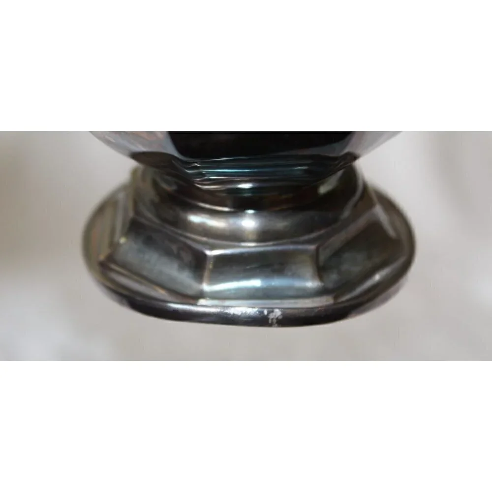 Antique Christofle France silver plated pitcher hot water wood handle art Deco